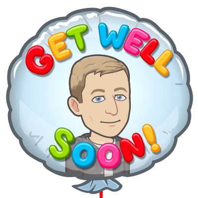 Balloon with smiling face, get well soon