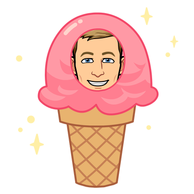 smiling as an ice cream cone