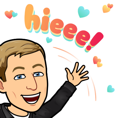 waving excitedly surrounded by hearts, hieee