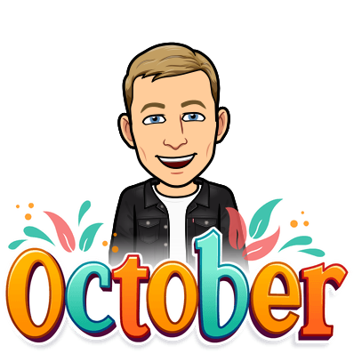 looking overjoyed waving arms in the air, october