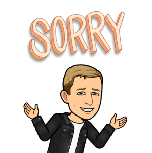 looking embarrassed, sorry