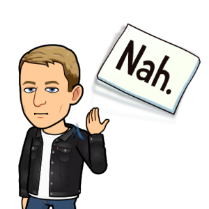 looking underwhelmed and throwing a sign, sorry not sorry