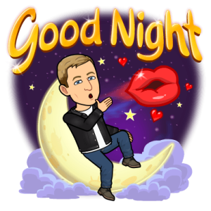 sitting on a crescent moon and blowing a kiss, good night